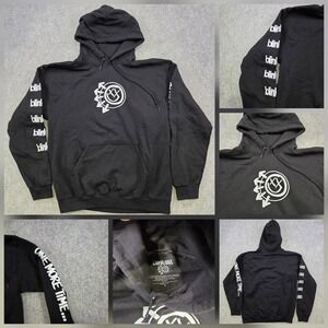 Blink-182 Hoodie Mens Medium Black One More Time Logo Fleece Pullover Sweatshirt